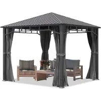 TOOLPORT Tuinpaviljoen Hardtop Sunset Superior, loft grey, 3x3 m