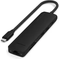 Satechi USB-C 7-in-1 Slim Multiport Adapter met Ethernet Black