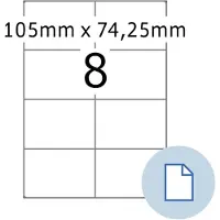 Herma Etiketten 8408, permanente kleefstof, bedrukbaar, B 105 x H 74 mm, papier, wit, 4000 stuks/500 vellen