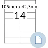 Herma Etiketten 8414, permanente kleefstof, bedrukbaar, B 105 x H 42,3 mm, papier, wit, 7000 stuks/500 vellen