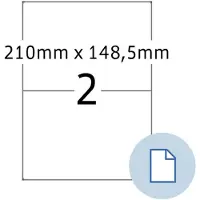 Herma Etiketten 8402, permanente kleefstof, bedrukbaar, B 210 x H 148 mm, papier, wit, 1000 stuks/500 vellen