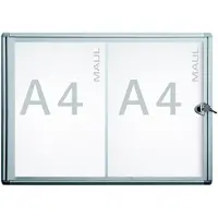 MAUL MAULextraslim Vitrine Magnetisch 2 x A4 Afsluitbaar Binnen 49 (B) x 35,1 (H) cm Zilver