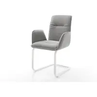 DELIFE Sledemodel Vinja-Flex zachte stof met structuur grijs sledemodel vlak wit