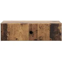 vidaXL Wandgemonteerde Zijtafel Oud hout 59 x 34,5 x 17 cm