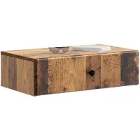 vidaXL Wandgemonteerde Zijtafel Oud hout 59 x 34,5 x 17 cm