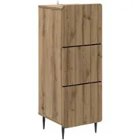 vidaXL Ladekast 33 x 34,5 x 92 cm Bewerkt hout Artisanaal eiken