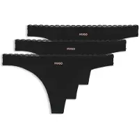 HUGO Dames Set 3 Micro Tanga's zwart (L), Homewear, Polyamide 50566737