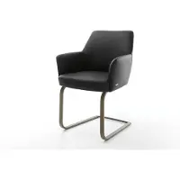 DELIFE Sledemodel Xana-Flex met armleuning echt leer zwart sledemodel vlak afwerking met titanium pocketveer kern