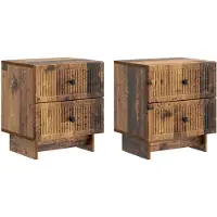 vidaXL Nachtkastje 2 st Oud hout 43 x 34,5 x 47,5 cm Bewerkt hout