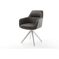 DELIFE Eetkamerstoel Pejo-Flex microvelours antraciet vintage kruisframe hoekig roestvrij staal pocketveer kern
