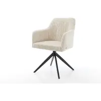 DELIFE Eetkamerstoel Greg-Flex koord beige kruisframe breed zwart pocketveer kern