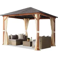 TOOLPORT Tuinpaviljoen Forest Superior crème, 3x3m met eikenhoutlook