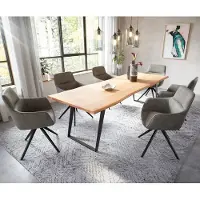 DELIFE Eettafel Edge 260x100 acacia natuur metaal schuin Live-Edge
