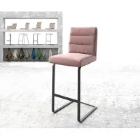 DELIFE Barstoel Pela-Flex fluweel rosé sledestoel vlak metaal