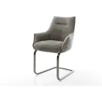 DELIFE Sledemodel Alja-Flex met armleuning bouclé zacht mud sledemodel vlak grafiet pocketveer kern