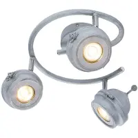 Globo LED-plafondlamp, plafondverlichting, woonkamerlamp, draaibaar, grijs metaal, D 34 cm