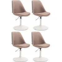 CLP Maverick Set van 4 Eetkamerstoelen - Stof taupe wit