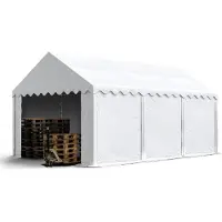 TOOLPORT Opslagtent 3x6 m met ritssluitingen - 2,0m zijwandhoogte, PVC 750, met grondframe, wit