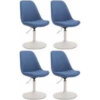 CLP Maverick Set van 4 Eetkamerstoelen - Stof blauw wit