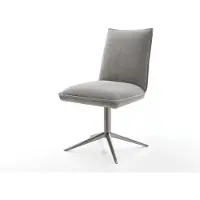 DELIFE Draaistoel Lelio-Flex zachte stof met structuur grijs kruispoot grafiet 360° draaibaar rocker-functie pocketveer kern