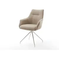 DELIFE Draaistoel Alja-Flex met armleuning materiaalmix mud kruisframe conisch roestvrij staal 180° draaibaar pocketveer kern