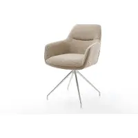 DELIFE Draaistoel Pejo-Flex materiaalmix mud kruisframe conisch roestvrij staal 180° draaibaar pocketveer kern