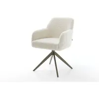 DELIFE Draaistoel Greg-Flex teddy beige kruisframe breed afwerking met titanium 360° draaibaar rocker-functie pocketveer kern