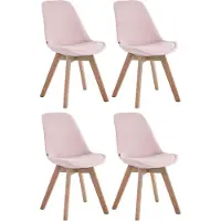 CLP Borneo Set van 4 eetkamerstoelen - Fluweel roze natura