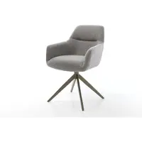DELIFE Draaistoel Pejo-Flex zachte stof met structuur grijs kruisframe breed afwerking met titanium 360° draaibaar rocker-functie pocketveer kern