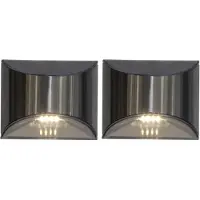 Star Trading Wally, Buitenwandlamp, Zilver, IP44, Voor gevelmontage, Met schemersensor, 2 lampen