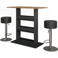 Vicco Repose Bartafelset – 110 x 55 cm met 2 barkrukken Eik goud/antraciet