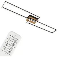 Briloner LED-plafondlamp, dimbaar, CCT-regeling, 40W, 4400 lm, 2700-5000 K, 110x12 cm, zwart, inclusief afstandsbediening en nachtlichtfunctie