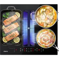 CIARRA ONE VMB594BBFFEH - Kookplaat met Afzuigkap 60 cm Inductiekookplaat 4 zones Wasbaar, herbruikbaar en droogbaar Zeolietfilter Plasma⁺-Systemm 2 Flexzone Boost Touch Control