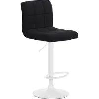 CLP barkruk Calma, bekleed met stof, 360 graden draaibaar en in hoogte verstelbaar | Kleur: zwart. Frame: wit