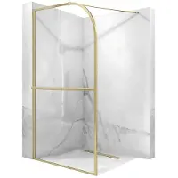 REA Sky 120 - Walk-Indouchewand - Geborsteld Goud - 120X0,8X200Cm