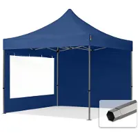 TOOLPORT 3x3 m Easy up partytent, PREMIUMstaal 40mm met zijwanden (panorama), blauw