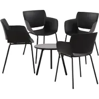CLP Minota Tuinset - Set van Minot tafel en Alpena stoelen - weerbestendig - UV-bestendig - zwart 4 stoelen