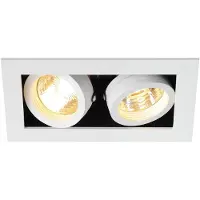 SLV LED Inbouwarmatuur Vierkant | 2X GU10 Max 50W IP20 | Dimbaar | KADUX