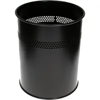 Durable vuilnisbak geperforeerd metaal (15 liter, zwart)