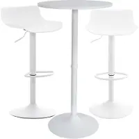 CLP Fernie Bartafelset - Ronde Bartafel - 2x Barkrukken met Kunststof Zitting - wit