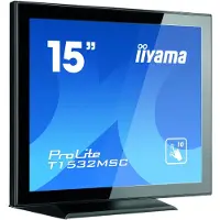 Iiyama ProLite T1532MSC-B5AG - Écran LED - 15" - écran tactile - 1024 x 768 @ 75 Hz - TN - 370 cd/m² - 700:1 - 8 ms - HDMI, VGA, DisplayPort - haut-parleurs - noir