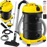 MASKO Alleszuiger 6IN1 Nat- en Droogzuiger 2300W + stopcontact, Blaasfunctie, Droog- & natzuigen | Industriële stofzuiger vuilreservoir 30L Bouwstofzuiger - Geel
