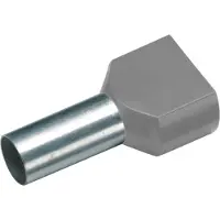 Cimco 187703 Dubbele adereindhulzen 0.75 mm² Deels geïsoleerd Grijs 100 stuk(s)