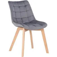 CLP Esskamerstoel Passaic, fluweel, gestoffeerd, grijs