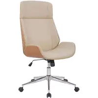 CLP Varel Bureaustoel - Ergonomisch - Voor volwassenen - Kunstleer - natura/creme