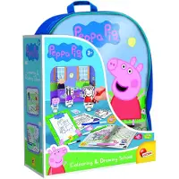 Lisciani 95841 - Peppa Wutz: Teken- en verfset met rugzak. Inclusief kleurboek, tekenmateriaal en verfset