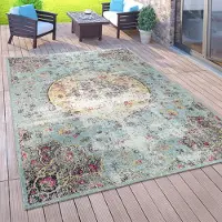 Paco Home Vloerkleed voor buiten voor balkon, laagpolig met oosterse look, verschillende kleuren en formaten 120x170 cm