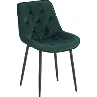CLP Wallace Eetkamerstoel - Zonder armleuning - Metalen frame - Vloerbeschermers - Velvet - Fluweel - groen