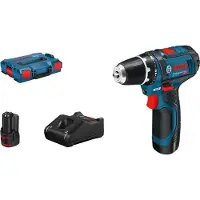 Bosch GSR 12V-15-2 accuschroefboormachine met 2 x 2,0Ah Li-Ion accu's - In L-Boxx verpakking