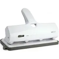 Rapesco perforateur quatre trous alu 40, 40 feuilles, blanc noir